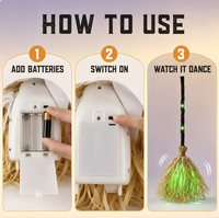 Glowing Witch Broom with Spooky Sounds & Motion