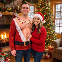 Santa Bare-Chest Christmas Sweater
