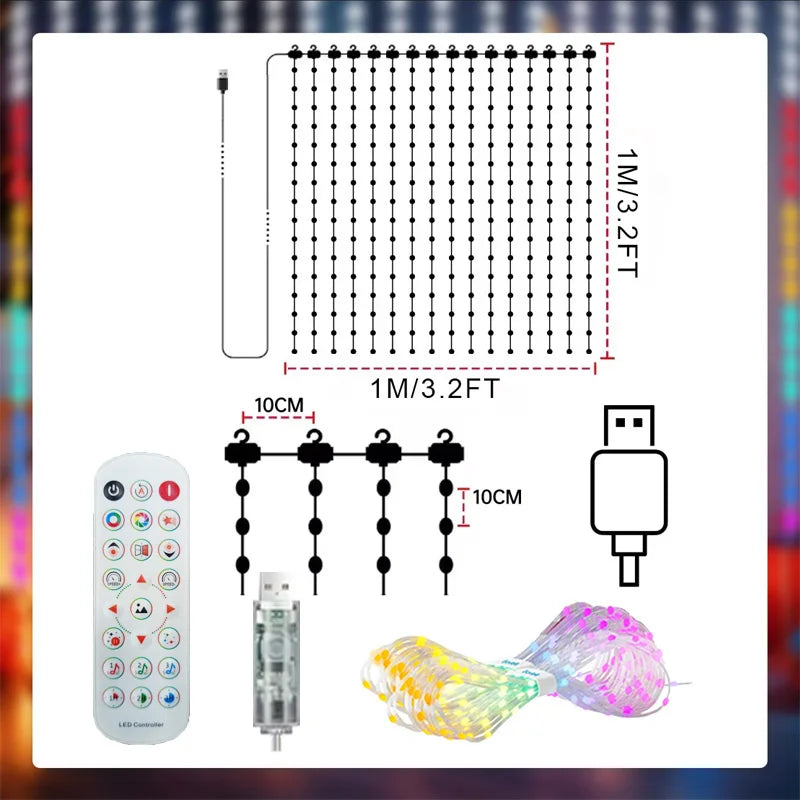 Smart LED Christmas Curtain Lights