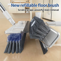 4-in-1 Floor Scrub Brush with Squeegee