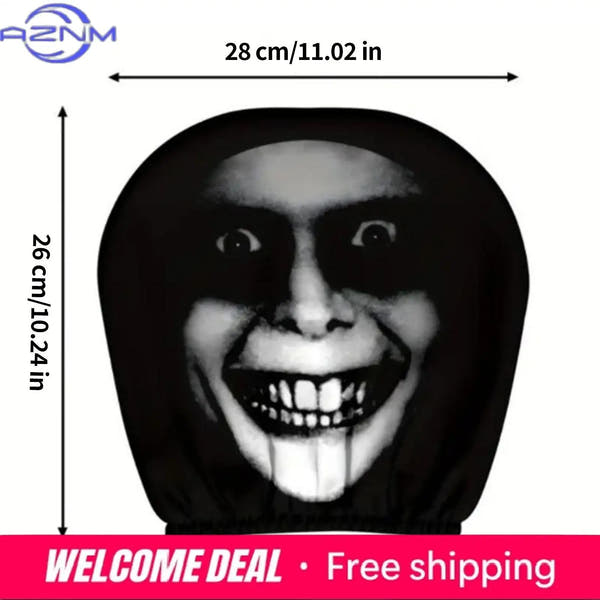 Spooky Smile Car Headrest Covers (2-pack)