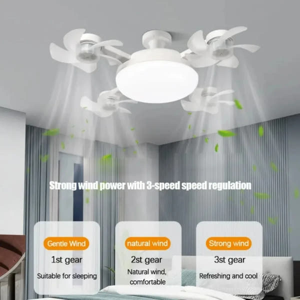 E27 Drone Ceiling Fan Light (2-in-1)