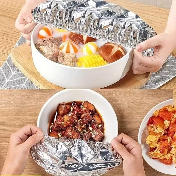 Foil cover on bowl