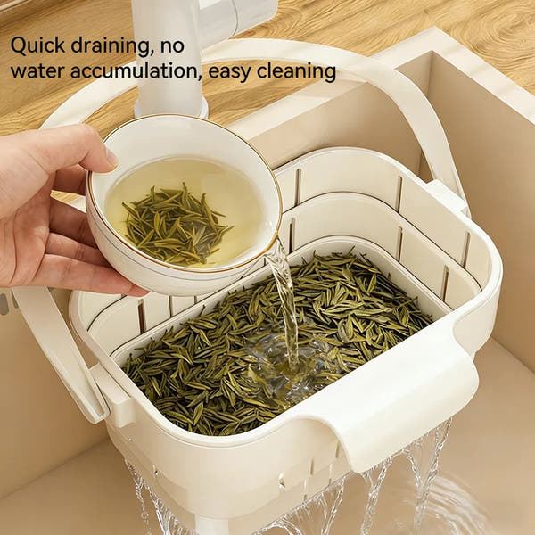 Foldable Hanging Sink Colander & Strainer Basket