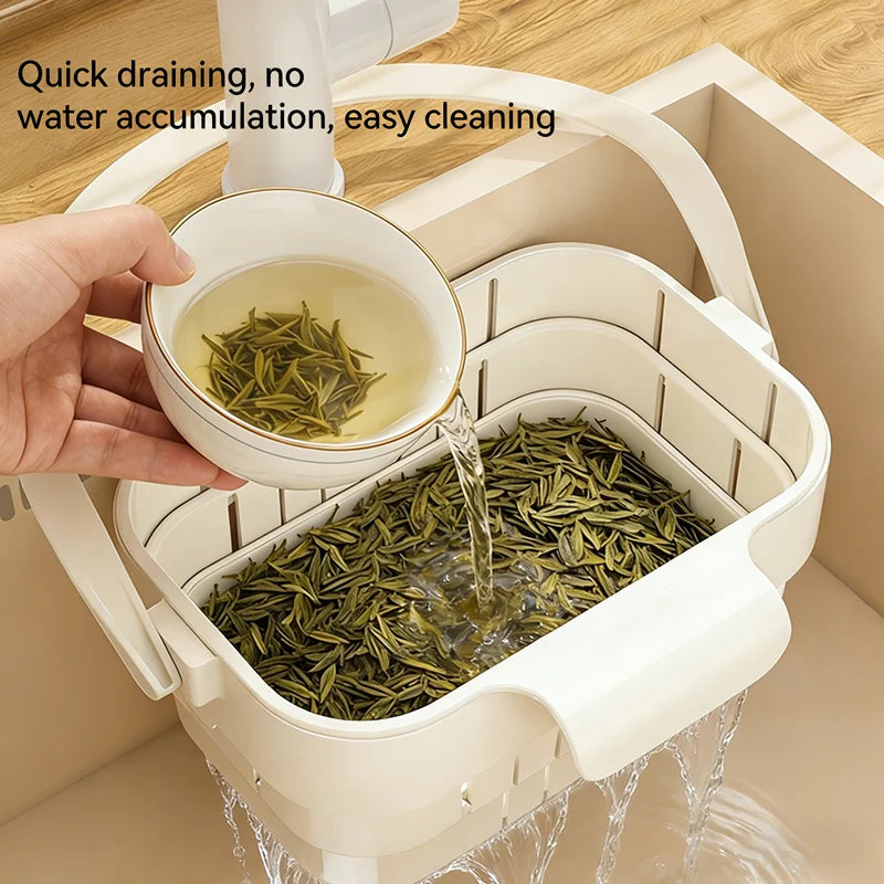 Foldable Hanging Sink Colander & Strainer Basket