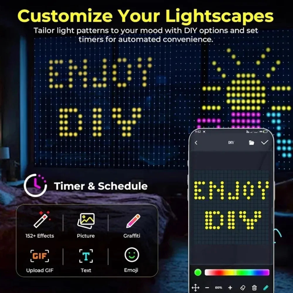 Smart LED Christmas Curtain Lights