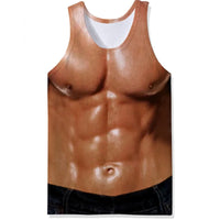 Men's Fake Abs Muscle Print Tank Top