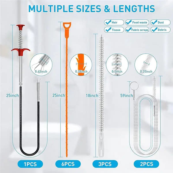 Drain Hair Remover Tool Kit – 25