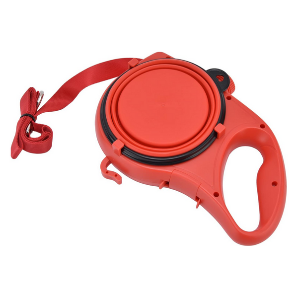 Pet Leash with Foldable Bowl
