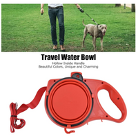 Pet Leash with Foldable Bowl