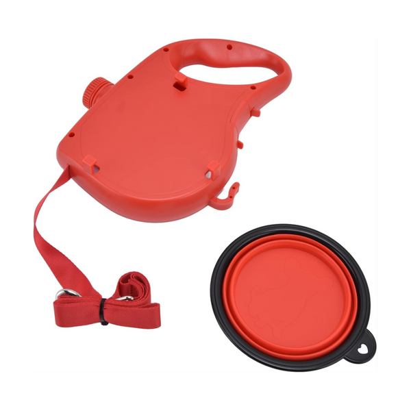 Pet Leash with Foldable Bowl