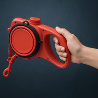 Pet Leash with Foldable Bowl