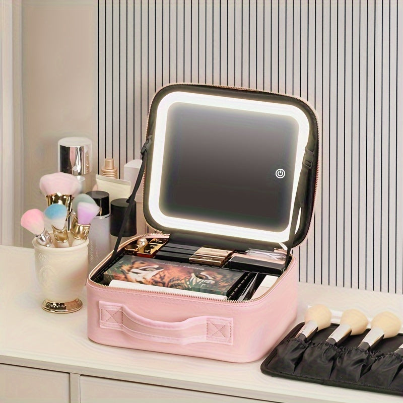 Lighted Makeup Bag with Mirror