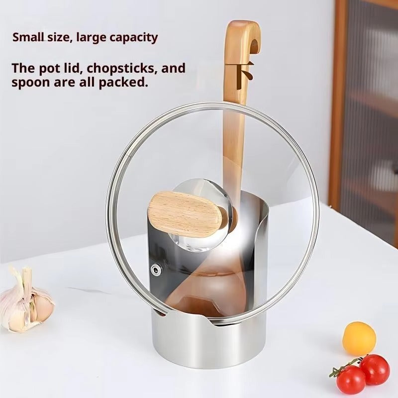 2 in 1 stainless steel spoon lid holder